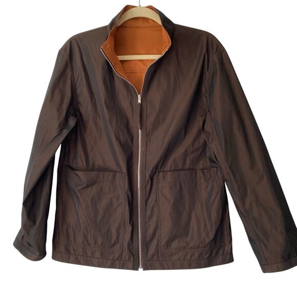 Lafayette 148 New York Reversible Brown Rust Zipper Jacket Windbreaker small - Picture 5 of 9